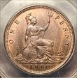 1860 ONE PENNY  F10 2+D UNC