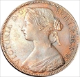 1860 ONE PENNY  F10 2+D UNC