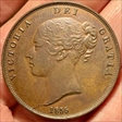1855 penny  triple colon  unc 
