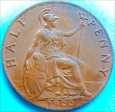 1922 half penny  unc 