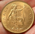 1927 half penny  F408! 2+B bu 