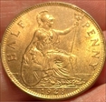1928 half penny  bu