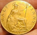 1918 half penny  F397 1+A BUNC
