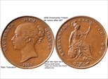 1858  OT  QUEEN  VICTORIA  1d Large copper ONE PENNY Unlistd  GFINE £120 / £200