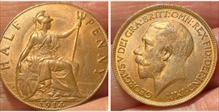 1914  HALF PENNY  F393 1+A  