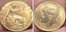 1911  HALF PENNY   HOLLOW NECK 
