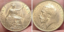 1924 half penny  F403  