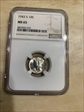 1943S 10C Mercury Dime MS65