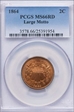 1864 2C Large Motto MS66RD