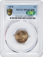 1878 1C MS65+ RD