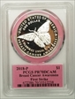 2018-P $1 Breast Cancer Awareness First Strike label PR70DCAM