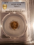 1873 G$1 Open 3 AU58