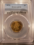 1874 $3 AU55