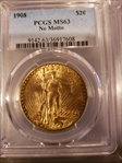 1908 $20 No Motto MS63