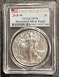 2018-W $1 Burnished Silver Eagle First Day of Issue SP70