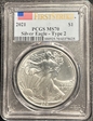 2021 $1 Silver Eagle - Type 2 First Strike MS70