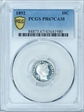 1892 10C PR67CAM