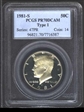 1981-S 50C Type 1 PR70DCAM