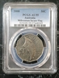 2000 50C Millennium Incuse Flag AU55