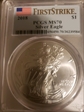 2018 $1 Silver Eagle First Strike MS70