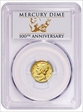 2016-W 10C Mercury Dime Gold 100th Anniversary First Strike Label SP70