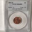 1951-D 1C MS66RD