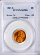 1947-S 1C MS67RD