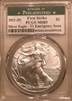 2021-(P) $1 Silver Eagle - T1 Emergency Issue Struck at Philadelphia First Strike MS69