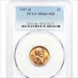 1957-D 1C MS66+ RD