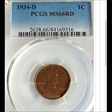1934-D 1C MS66RD