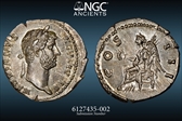 117-138 Denarius Hadrian NGC chMS