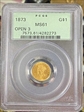 1873 G$1 Open 3 MS61