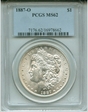 1887-O $1 MS62