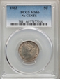 1883 5C No CENTS MS66