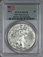 2011 $1 Eagle-25th Anniversary First Strike MS70