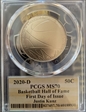 2020-D 50C Basketball Hall of Fame First Day of Issue Naismith Private Collection MS70