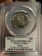2001-S 25C North Carolina Silver PR70DCAM