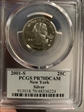 2001-S 25C New York Silver PR70DCAM