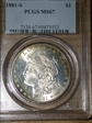 1881-S $1 MS67