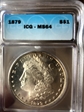 1879 1 dollar morgan ms64