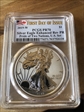 2019-W $1 Silver Eagle Enhanced Rev PR Pride of Two Nations, U.S. Set First Day of Issue PR70