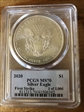 2020 $1 Silver Eagle First Strike Cleveland Native American 1 of 1000 MS70