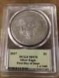 2017 $1 Silver Eagle Silver Eagle FDI 1 of 1000 T. Cleveland MS70