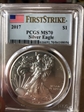 2017 $1 Silver Eagle First Strike MS70
