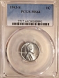1943-S 1C MS64
