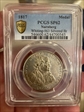 1817 Medal Whiting-563 Silvered Br MS62