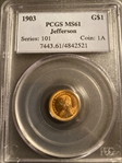 1903 G$1 LA Purchase, Jefferson MS61