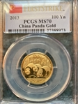 2013 100 Yn Panda Gold  First Strike MS70