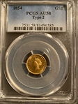 1854 G$1 Type 2 AU58