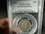 1853 25C Arrows and Rays VF30